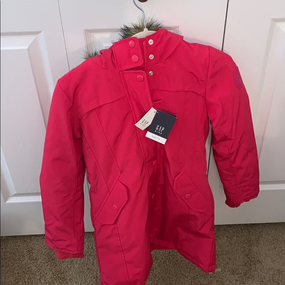 GAP down feather jacket size L girls fuschia